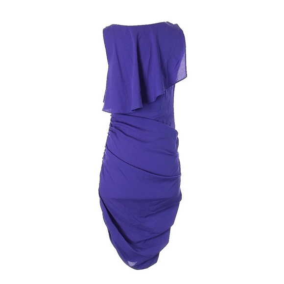 BCBGMaxAzria Dark Regal Blue Purple Silk Dress S - Picture 4 of 5